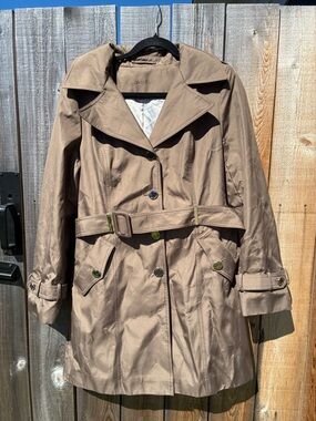 Calvin Klein Women's Beige Trench Coat with Belt